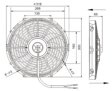 Вентилятор радиатора ТерраФриго 12 push 12V 100W - 2