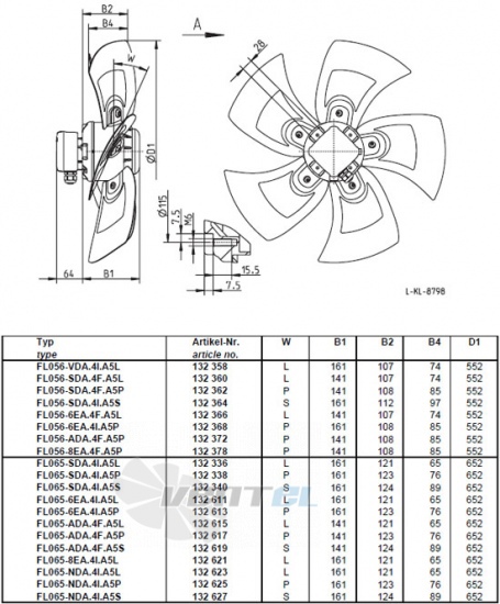 Осевой вентилятор Ziehl-abegg FL065 - 2