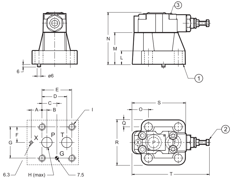 Клапаны разгрузки RQA5-P*, RQA7-P*, RQR3-P*, RQR5-P*, RQR7-P* - 6