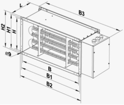 Электрический нагреватель ВЕНТС НК 400x200-4,5-3 - 2