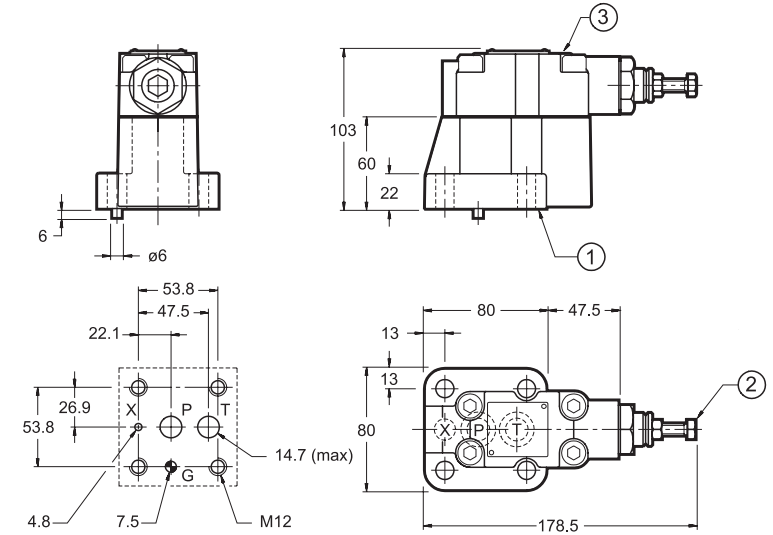 Клапаны разгрузки RQA5-P*, RQA7-P*, RQR3-P*, RQR5-P*, RQR7-P* - 5