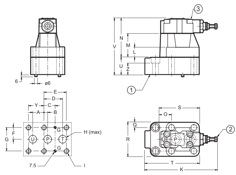 Клапаны разгрузки RQA5-P*, RQA7-P*, RQR3-P*, RQR5-P*, RQR7-P* - 7
