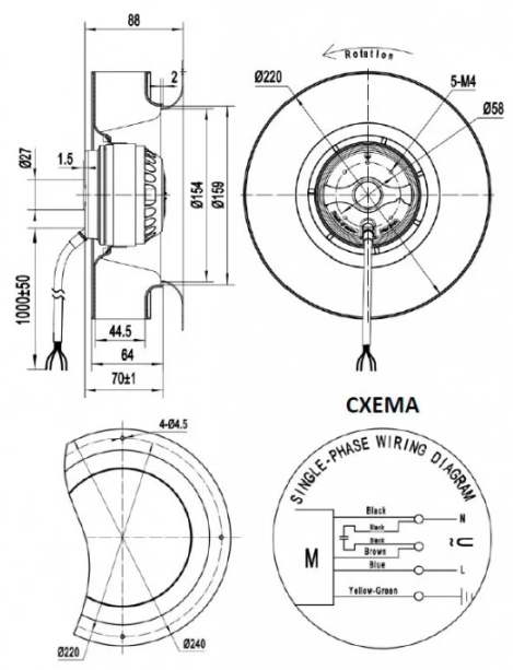 Мотор-колесо CF220B-2E-AC0D - 2