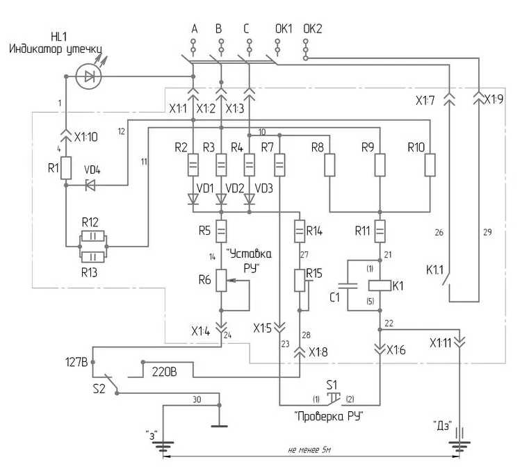Реле утечки рудничное РУ-127/220 - 3 Реле утечки рудничное РУ-127/220 - 3
