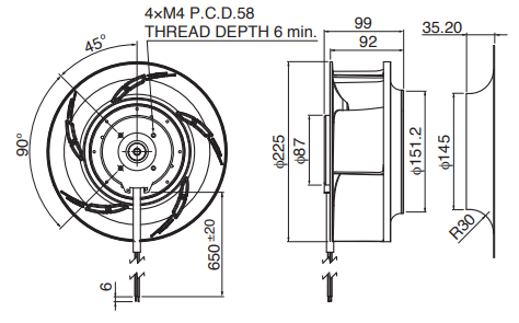 Компактный вентилятор NMB F225TB-092-D0730 - 2